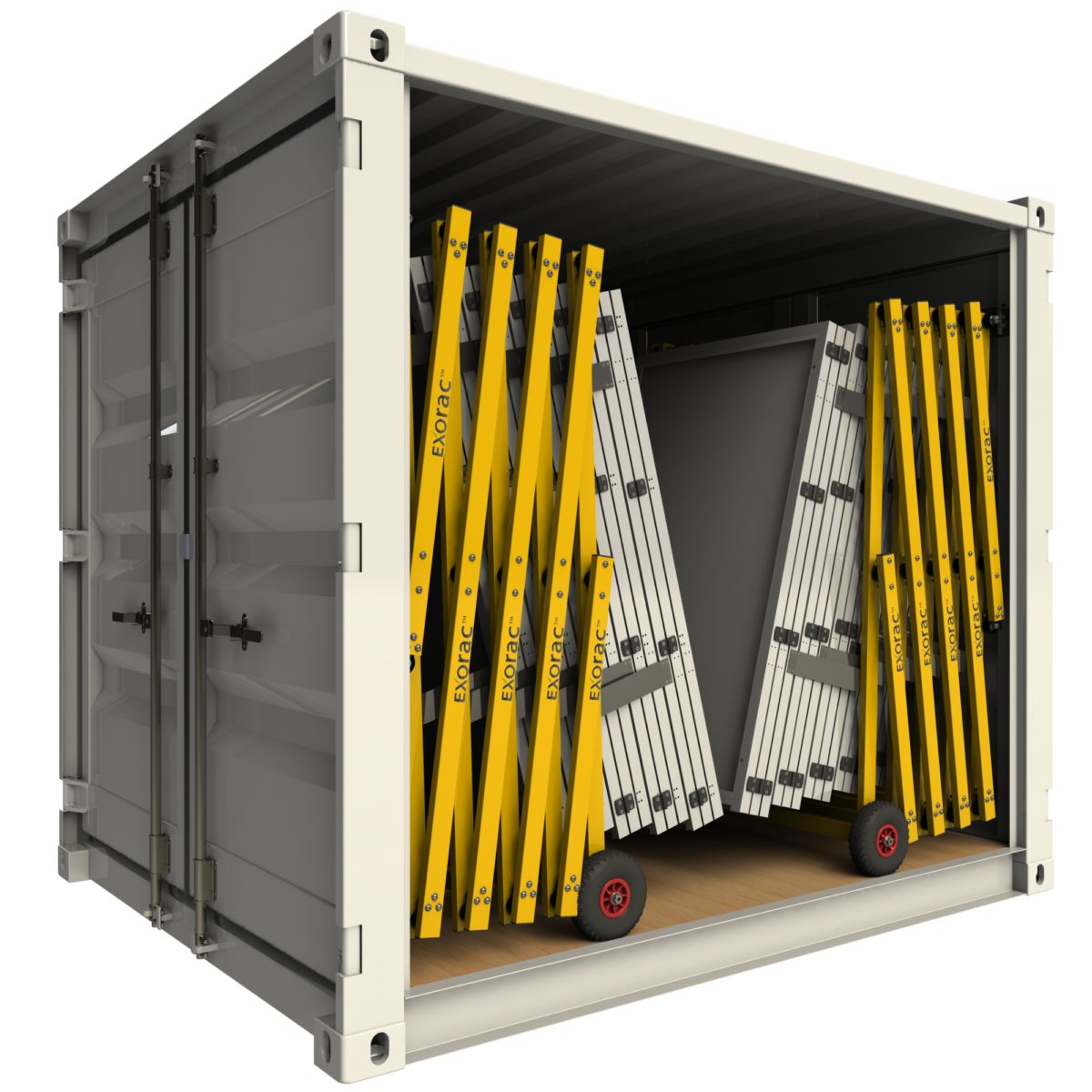 Sistema fotovoltaico retráctil en contenedor para un despliegue rápido